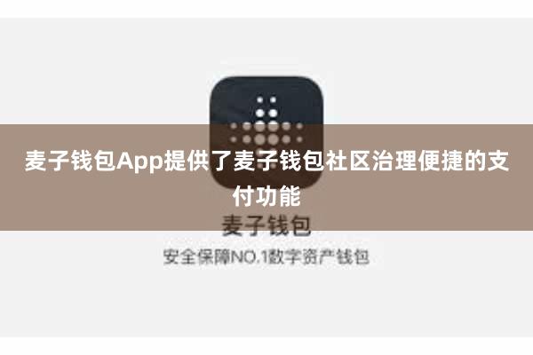 麦子钱包App提供了麦子钱包社区治理便捷的支付功能