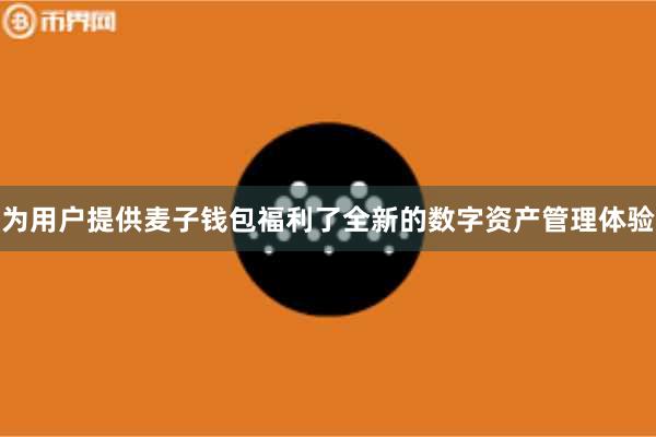 为用户提供麦子钱包福利了全新的数字资产管理体验