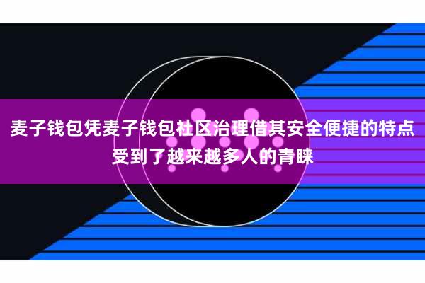 麦子钱包凭麦子钱包社区治理借其安全便捷的特点受到了越来越多人的青睐